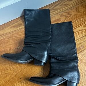 COS Black Leather Heeled Boots